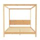 Walker Edison - Minimalist Solid Wood Canopy King Bedframe - Natural Pine