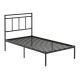 Sauder - Cannery Bridge Twin Metal Platform Bed Frame with Headboard - Black