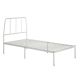 Sauder - Harvey Park Twin Metal Platform Bed Frame with Headboard - White