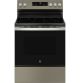 GE - 5.3 Cu. Ft. Freestanding Electric Range with Self-Clean and Steam Cleaning Option and Crisp Mode - Slate