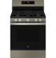 GE - 5.3 Cu. Ft. Freestanding Gas Convection Range with Steam Cleaning and EasyWash Oven Tray - Slate