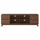 CorLiving - Hollywood Brown Wood Grain TV Stand with Drawers for TVs up to 85