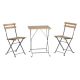 Lavish Home 3 Piece Folding Wood Bistro Set, Brown