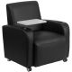 Alamont Home - George Rectangle Contemporary Leather/Faux Leather Tablet Arm Chair with Wheels - Black