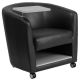 Alamont Home - George Rectangle Contemporary Leather/Faux Leather Tablet Arm Chair - Upholstered - Black LeatherSoft ALA-CU93-113985