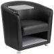 Alamont Home - George Rectangle Contemporary Leather/Faux Leather Tablet Arm Chair - Upholstered - Black LeatherSoft ALA-CU93-113982