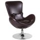 Alamont Home - Egg Contemporary Leather/Faux Leather Accent Chair - Upholstered - Brown LeatherSoft