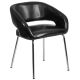 Alamont Home - Fusion Contemporary Leather/Faux Leather Side Chair - Upholstered - Black
