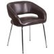 Alamont Home - Fusion Contemporary Leather/Faux Leather Side Chair - Upholstered - Brown