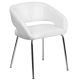 Alamont Home - Fusion Contemporary Leather/Faux Leather Side Chair - Upholstered - White