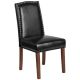 Alamont Home - Hercules Hampton Hill Midcentury Leather/Faux Leather Dining Chair - Upholstered - Black LeatherSoft