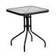 Alamont Home - Barker Square Contemporary Patio Table - Clear/Black