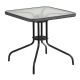 Alamont Home - Barker Square Contemporary Patio Table - Clear Top/Gray Rattan