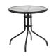 Alamont Home - Barker Round Contemporary Patio Table - Clear Top/Black Rattan