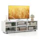 Costway - TV Stand TV Console Cabinet 6-Cubby Media Console Entertainment Center with Adjustable Shelves - White