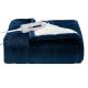Costway - 60''x 50'' Heated Throw Blanket Flannel & Sherpa Double-sided Flush - Blue