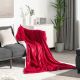 Costway - Heated Blanket Throw with 5 Heating Levels 10 Hours Auto-Off 84'' x 62'' - Red