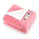 Costway - 60''x 50'' Heated Blanket Throw with 10 Heat & 9 Hours Time Settiings - Pink/White