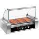 Costway Commercial 18 Hot Dog Hotdog 7 Roller Grill Cooker Machine w/ Cover - Silver