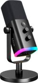 FIFINE - XLR/USB Dynamic Microphone - RGB Lighting, Broadcast-Quality Sound for Streaming & Gaming