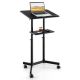 Costway - Mobile Laptop Desk with Storage Tray - Black