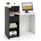 Costway - Front Reception Desk with Open Shelf and Lockable Drawer - Black and White