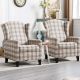 Bestier Classic Upholstered Push Back Recliner with Wing Back - 2 Pack