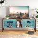 Bestier LED Entertainment Center With Shelves Gaming TV Stand For 70 Inch TVs - Walnut
