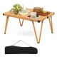 Costway Folding Camping Table w/ Storage Bag and Waterproof Desktop Aluminum Structure - Brown