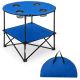 Costway 2-Tier Foldable Camping Table w/ Carrying Bag 4 Cup Holders for BBQ Camping - Blue+Black