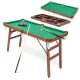 Costway Folding Pool Table Set with Foldable Legs Adjustable Foot Levelers 2 Cues 2 Chalks - Multi-Color