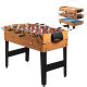 Costway 48'' 3-In-1 Multi Combo Game Table Foosball Soccer Billiards Pool Hockey For Kids - Black+Natural