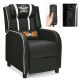 Costway Massage Gaming Recliner Chair Racing Single Lounge Sofa Home Theater Seat White - White + Black