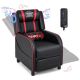 Costway Massage Gaming Recliner Chair PU Leather Single Recliner Sofa Chair Red - Red and Black