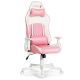 Costway Gaming Chair Racing Style Adjustable Swivel Computer Office Chair Pink - Pink, White