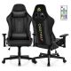 Costway Gaming Chair with RGB LED Lights Racing Game Chair with Meta Base & Class-4 Gas Lift - Black