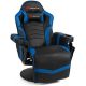 Costway Massage Gaming Recliner Reclining Racing Chair Swivel Blue - Blue + Black