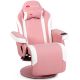 Costway Massage Gaming Recliner Reclining Racing Chair Swivel w/Cup Holder & Pillow Pink - Pink + Black