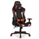 Costway Massage Gaming Chair Reclining Swivel Racing Office Chair w/Lumbar Support Red - Red + Black