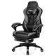 Costway Office Computer Desk Chair Gaming Chair Adjustable Swivel w/Footrest Grey - Grey + Black