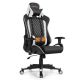 Costway Gaming Chair Massage Reclining Racing Chair w/Lumbar Support and Headrest White - White + Black
