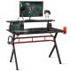 Costway Gaming Computer Desk w/ Monitor Shelf & Storage for Controller Headphone Speaker - Black