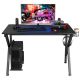 Costway Gaming Desk Gamers Computer Table E-Sports K-Shaped W/ Cup Holder Hook Home New - Black