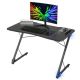 Costway 43.5 inch Gaming Desk Z Shape Office PC Computer Desk Gamer Tables w/ LED Lights - Black