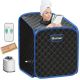 Costway Portable 2L Steam Sauna Spa Tent w/Chair Black - Black + Blue