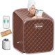 Costway Portable 2L Steam Sauna Spa Tent w/Chair Coffee - Coffee