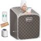 Costway Portable 2L Steam Sauna Spa Tent w/Chair Grey - Grey