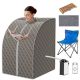 Costway 9-gear Adjustable Temperature Portable Steam Sauna Gray - Gray