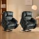 Bestier Set of 2 40.6 in. W Oversize Power Lift Recliner Chair with Massage and Heating - Light Gray