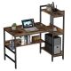 Bestier 47 inch Gaming Desk Reversible Computer Desk with Storage Shelves for Home Office - Rustic Brown